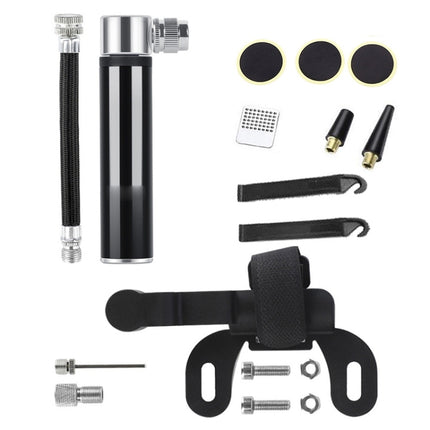 Manual Mini Portable Bicycle Aluminum Alloy Pump+ Glue-free Tire Patch + Fish-shaped Tire Lever