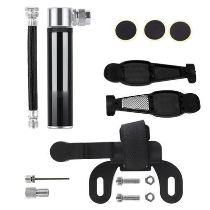 Manual Mini Portable Bicycle Aluminum Alloy Pump + Plastic glue-free tire patch + Tire lever