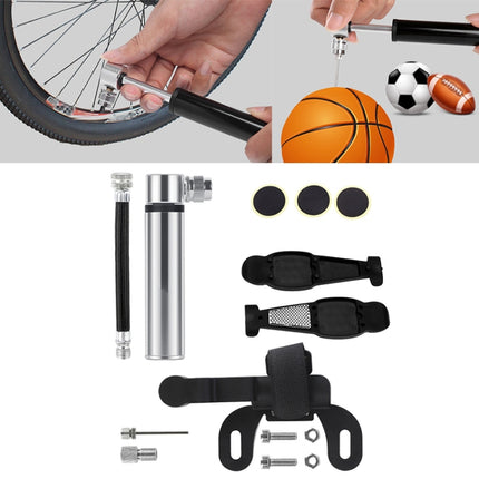 Manual Mini Portable Bicycle Aluminum Alloy Pump + Plastic glue-free tire patch + Tire lever