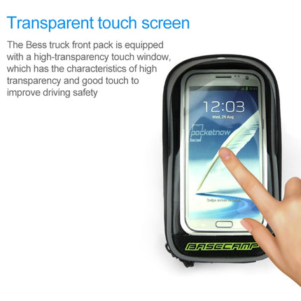 BaseCamp BC-305 Bicycle Phone Bags Mountain Road Bike Front Head Top Frame Handlebar Bag with Transparent Window & Sun Visor for 5.8 Inch 15x8cm and Below Smartphones