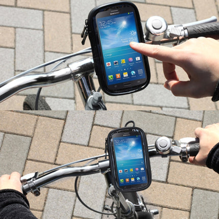 Bicycle Handlebar Mount Holder Waterproof / Sand-proof / Snow-proof / Dirt-proof Zipper Touch Bag, Suitable for Galaxy Note III / N9000 & Mega 6.3 / i9200