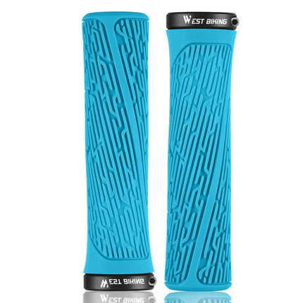 1 Pair WEST BIKING YP0804061 Bicycle Anti-Slip Shock Absorber Grip Mountain Bike Rubber Handlebar Cover