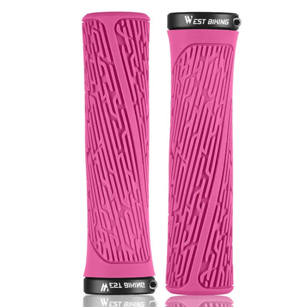 1 Pair WEST BIKING YP0804061 Bicycle Anti-Slip Shock Absorber Grip Mountain Bike Rubber Handlebar Cover
