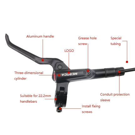 Meroca M800 Bicycle Brake Mountain Bike Universal Bilateral Brake Oil Pressure Disc Brake, Style: