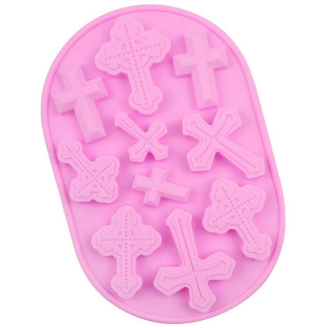 10 Grids Vintage Cross Silicone Chocolate Mould Cake Decoration Molds - DealBuddy