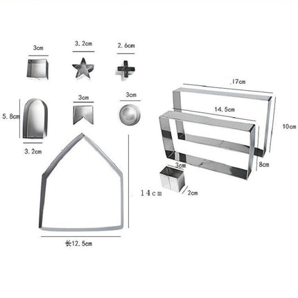 10 in 1 3D Stainless Steel Biscuit Mold Christmas Gingerbread House Baking Tools - DealBuddy