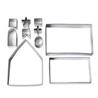 10 in 1 3D Stainless Steel Biscuit Mold Christmas Gingerbread House Baking Tools - DealBuddy