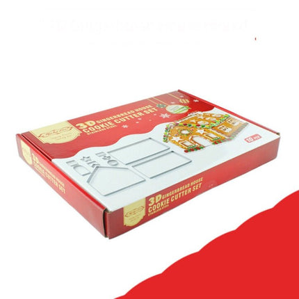 10 in 1 3D Stainless Steel Biscuit Mold Christmas Gingerbread House Baking Tools - DealBuddy