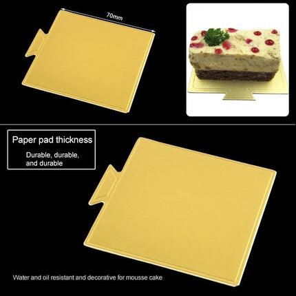 100 / Pack Small Square Cake Cardboard Pad Thick Rigid Golden Cake Mousse Cake Mat - DealBuddy