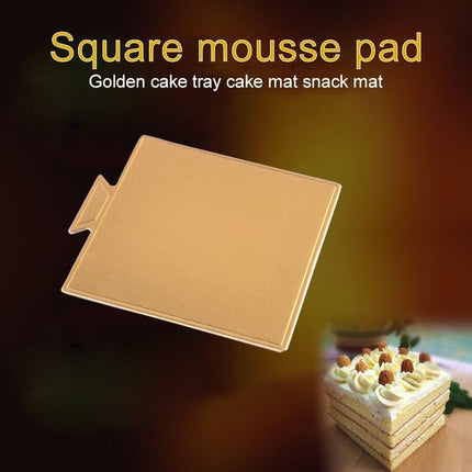 100 / Pack Small Square Cake Cardboard Pad Thick Rigid Golden Cake Mousse Cake Mat - DealBuddy