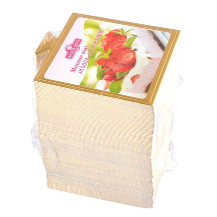 100 / Pack Small Square Cake Cardboard Pad Thick Rigid Golden Cake Mousse Cake Mat - DealBuddy