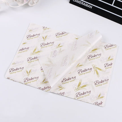 100 Sheets / Pack Cake Greaseproof Paper Baking Packaging Plate Paper Hamburger Paper, Colour: Classical Newspaper - DealBuddy