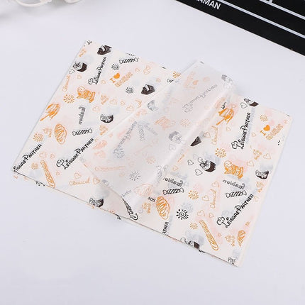 100 Sheets / Pack Cake Greaseproof Paper Baking Packaging Plate Paper Hamburger Paper, Colour: Classical Newspaper - DealBuddy