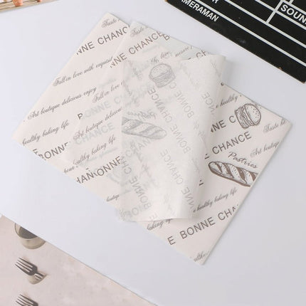 100 Sheets / Pack Cake Greaseproof Paper Baking Packaging Plate Paper Hamburger Paper, Colour: Classical Newspaper - DealBuddy