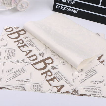 100 Sheets / Pack Cake Greaseproof Paper Baking Packaging Plate Paper Hamburger Paper, Colour: Classical Newspaper - DealBuddy