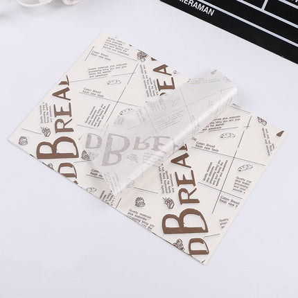 100 Sheets / Pack Cake Greaseproof Paper Baking Packaging Plate Paper Hamburger Paper, Colour: Classical Newspaper - DealBuddy