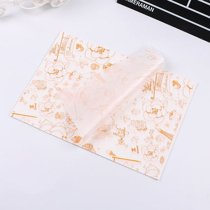 100 Sheets / Pack Cake Greaseproof Paper Baking Packaging Plate Paper Hamburger Paper, Colour: Classical Newspaper - DealBuddy