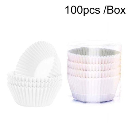 100pcs /Box Baking Utensils Cake Paper Cups Muffins Paper Cupcake Wrappers Oil - proof Chocolate Cake Tray - DealBuddy