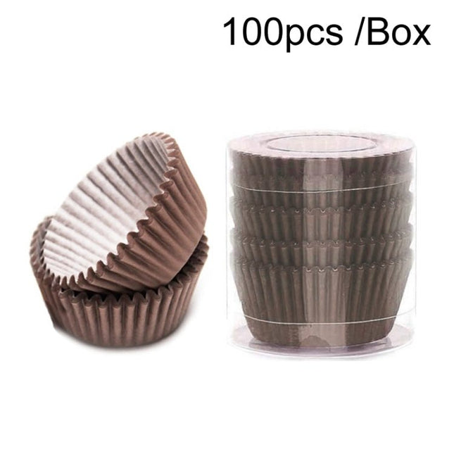 100pcs /Box Baking Utensils Cake Paper Cups Muffins Paper Cupcake Wrappers Oil - proof Chocolate Cake Tray - DealBuddy