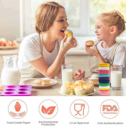 100pcs /Box Baking Utensils Cake Paper Cups Muffins Paper Cupcake Wrappers Oil - proof Chocolate Cake Tray - DealBuddy