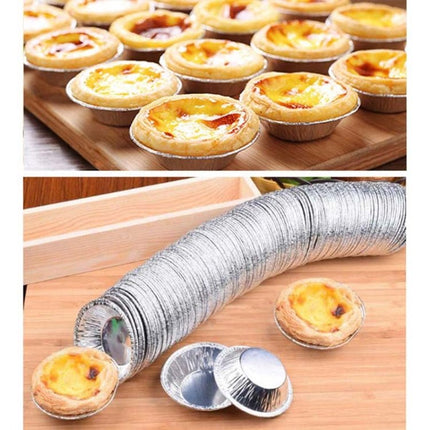 100pcs / Pack Aluminum Foil Egg Tart Cup Cake Holder, Size: 7.5 x 4 x 2cm - DealBuddy