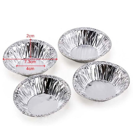 100pcs / Pack Aluminum Foil Egg Tart Cup Cake Holder, Size: 7.5 x 4 x 2cm - DealBuddy
