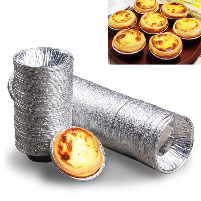 100pcs / Pack Aluminum Foil Egg Tart Cup Cake Holder, Size: 7.5 x 4 x 2cm - DealBuddy