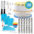 106 in 1 Cake Turntable Set Stainless Steel Decorating Mouth Cake Decorating Baking Tool - DealBuddy