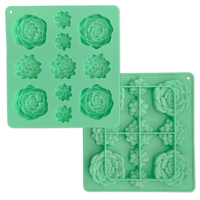11 - Cavity Succulent - Shaped Silicone Chocolate Cookie Mold Fondant Cake Baking Mold - DealBuddy