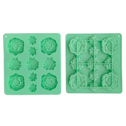 11 - Cavity Succulent - Shaped Silicone Chocolate Cookie Mold Fondant Cake Baking Mold - DealBuddy