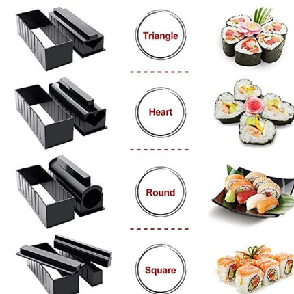 11 in 1 Sushi Mold With Sushi Knife Rice Ball Mold DIY Home Creative Sushi Roll Set - DealBuddy