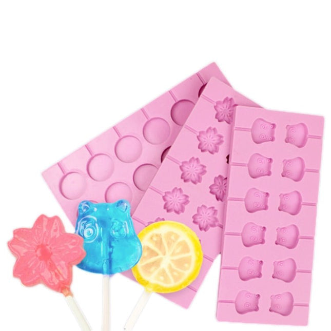 12 - Capacity DIY Silicone Chocolate Molds(Lollipop Shape) - DealBuddy