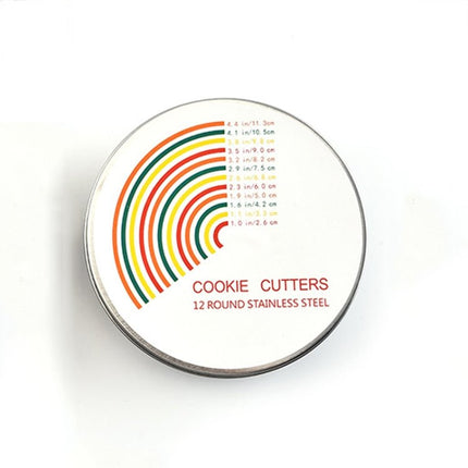 12 in 1 Stainless Steel Biscuit Cutting Set Fondant Biscuit Mold Round Cake Baking Mold - DealBuddy
