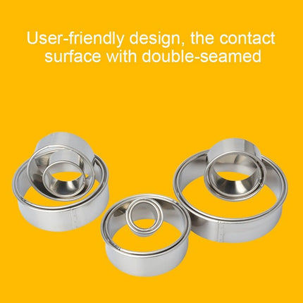 12 PCS / Set Stainless Steel Round Shape Cutting Mould Mousse Cake Doughnut Baking Tools - DealBuddy