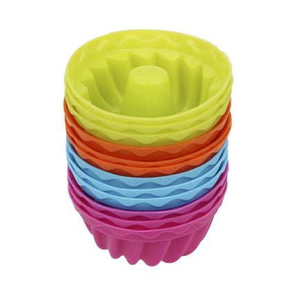 12 pcs Thread Shape Baking Jelly Mould Silicone Pudding Cupcake Muffin Donut Mold - DealBuddy