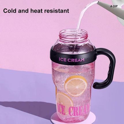1200ml Large Capacity Lucky Belly Cup Handheld Portable Straw Cup with Tea Drain - DealBuddy