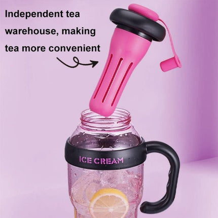 1200ml Large Capacity Lucky Belly Cup Handheld Portable Straw Cup with Tea Drain - DealBuddy