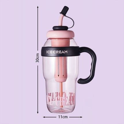 1200ml Large Capacity Lucky Belly Cup Handheld Portable Straw Cup with Tea Drain - DealBuddy