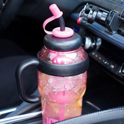 1200ml Large Capacity Lucky Belly Cup Handheld Portable Straw Cup with Tea Drain - DealBuddy