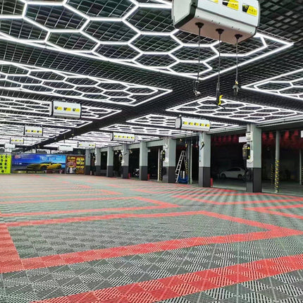 14 Piece Modular LED Hexagon Lights with Border – For Garage, Detailing, Workshop & Studio - DealBuddy