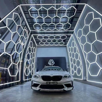 14 Piece Modular LED Hexagon Lights with Border – For Garage, Detailing, Workshop & Studio - DealBuddy