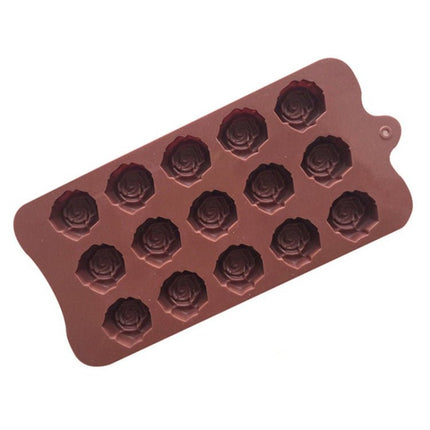 15 Grids Dimensional Rose Chocolate Mould Silicone Handmade Soap Molds - DealBuddy