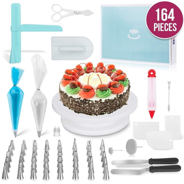 164 in 1 Cake Turntable Set Stainless Steel Decorating Mouth Baking Tools - DealBuddy