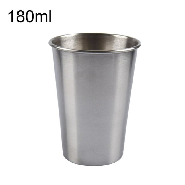 180ml Single Wall Electropolished Stainless Steel Brief Wine Cup(Silver) - DealBuddy