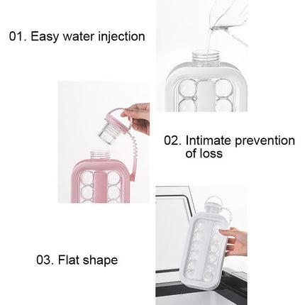 2 in 1 Round Ice Cube Mold Portable Ice Ball Maker Bottle Kettle with Lid White - DealBuddy