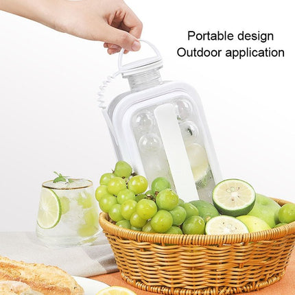 2 in 1 Round Ice Cube Mold Portable Ice Ball Maker Bottle Kettle with Lid White - DealBuddy