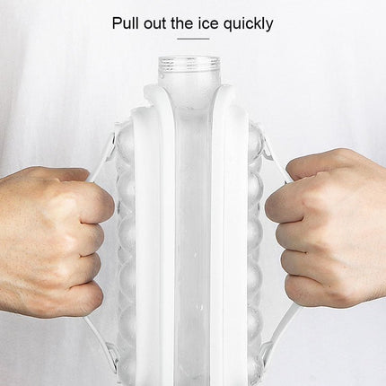 2 in 1 Round Ice Cube Mold Portable Ice Ball Maker Bottle Kettle with Lid White - DealBuddy