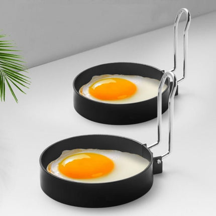 2 - Pack Egg Ring Iron Spray Non - Stick Round Omelette Model Omelette Mold with Brush - DealBuddy