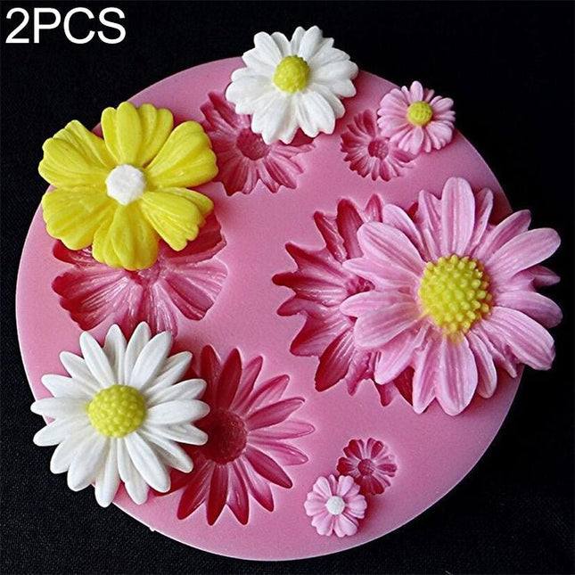 2 PCS 3D Flower Silicone Molds Fondant Craft Cake Candy Chocolate Ice Pastry Baking Tool - DealBuddy
