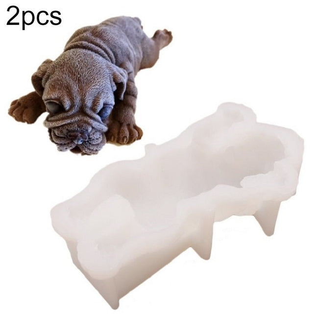 2 PCS 4 Inch Shapi Dog Mousse Cake Silicone Mold 3D Stereo Ice Cream Mold Dirty Dog Chocolate Mold - DealBuddy
